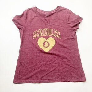 National Collegian Womens top Florida State University Seminoles Size L Maroon